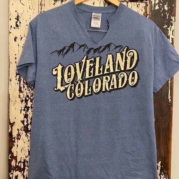 Deconstructed customized Loveland CO mountain tee - Picture 1 of 7